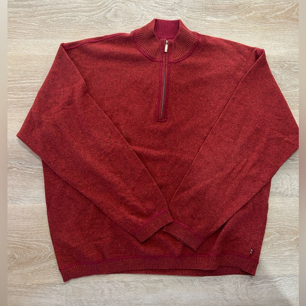 Tommy Bahama Pullover XXL Rust Wool Blend 1/4 Zip Big‎ & Tall